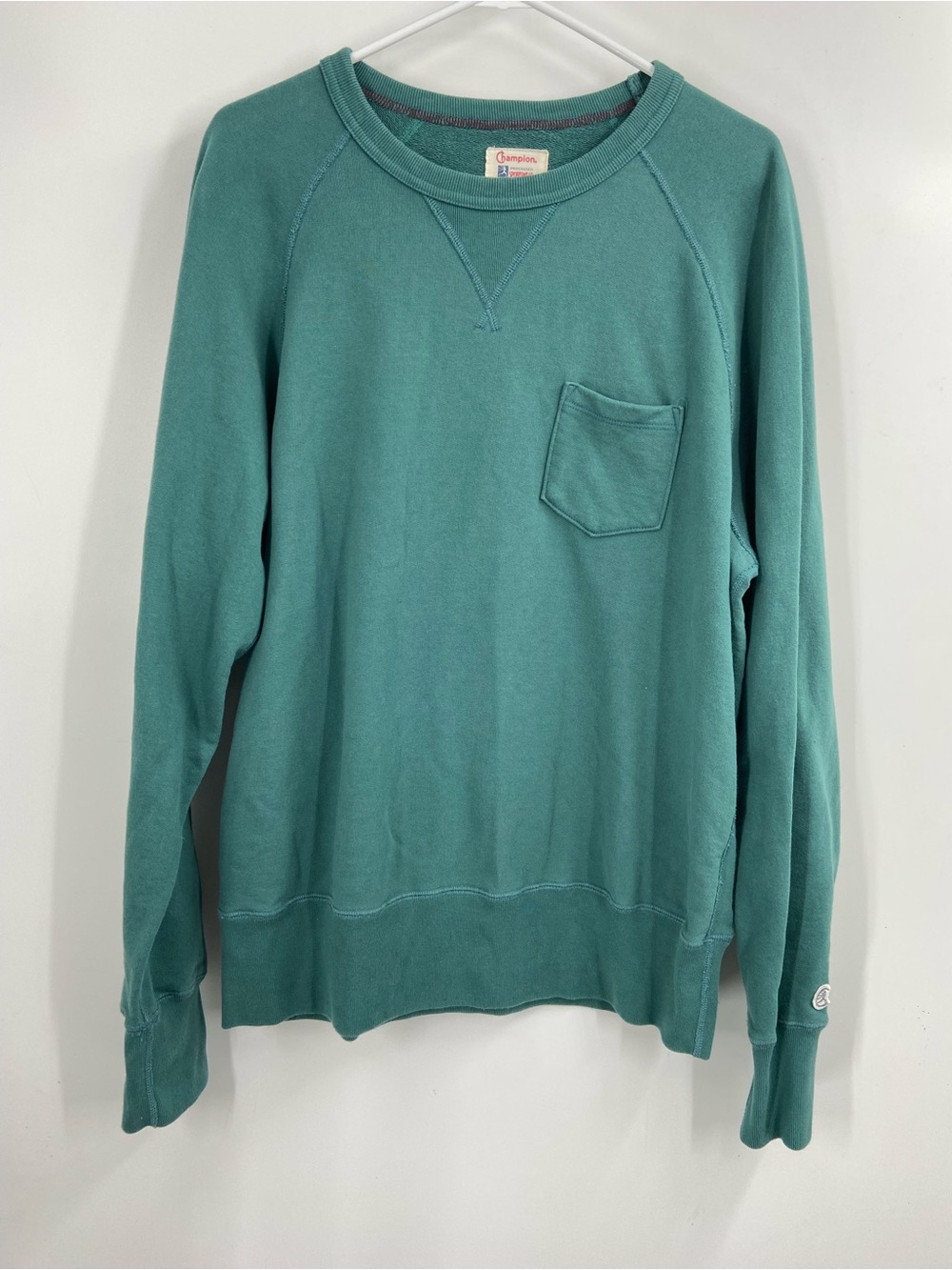 Todd Snyder + Champion terry pocket sweatshirt Green Teal Large